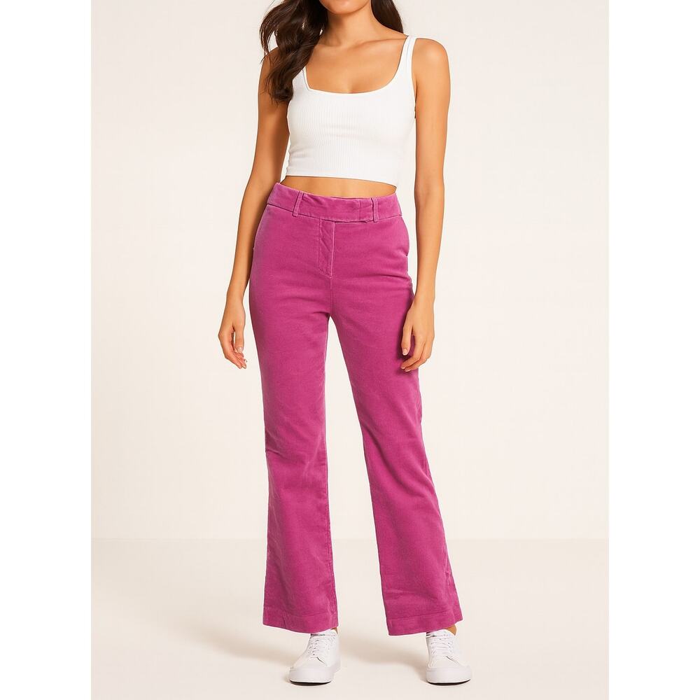 Lilly Pulitzer High Rise Vintage Corduroy Bootcut Straight Pants Pink 4